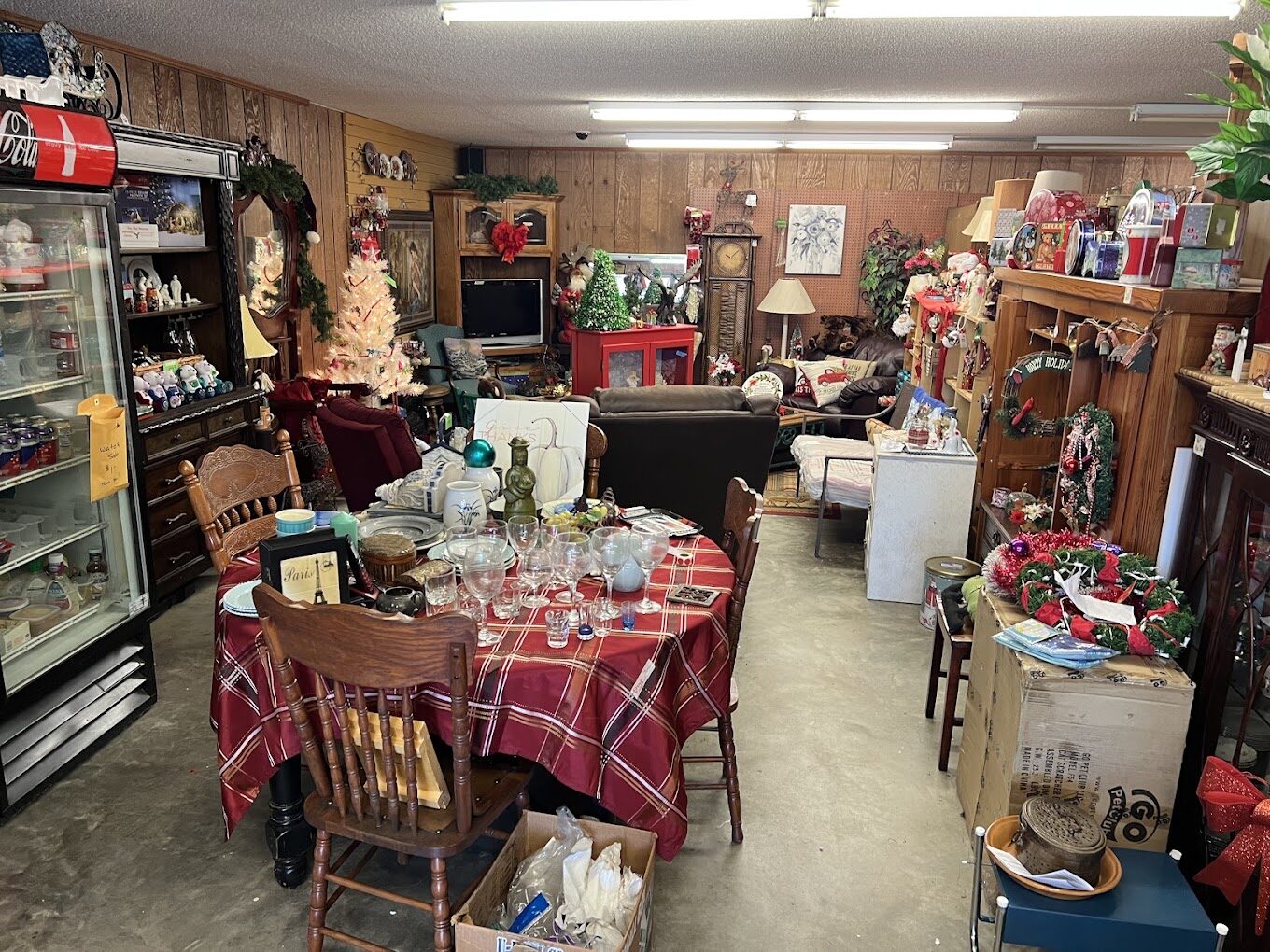 Dining sets and home decor at the Funny Farm Thrift Store